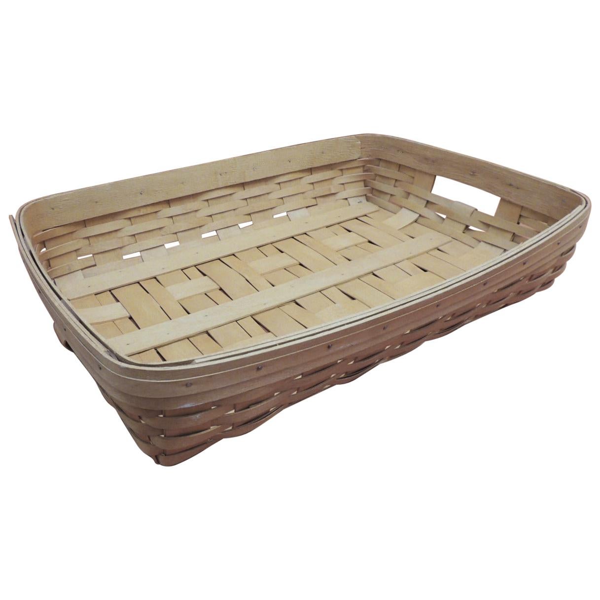 Vintage FlatWoven Serving Fruit Basket/ Tray at 1stDibs woven basket