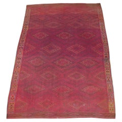 Kilim vintage tissé à plat, design géométrique