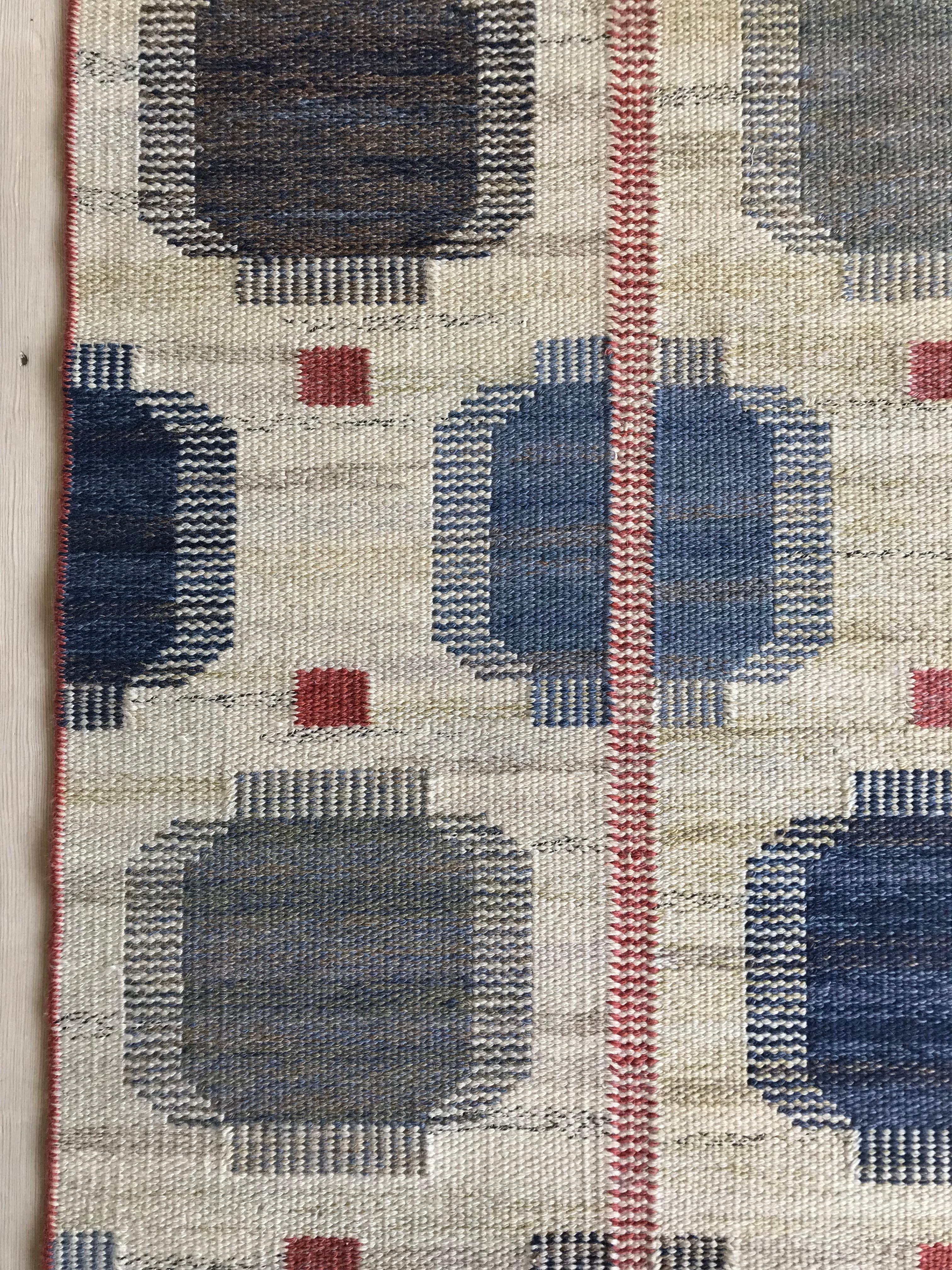 Mid-20th Century Vintage Flat-Weave Rug 