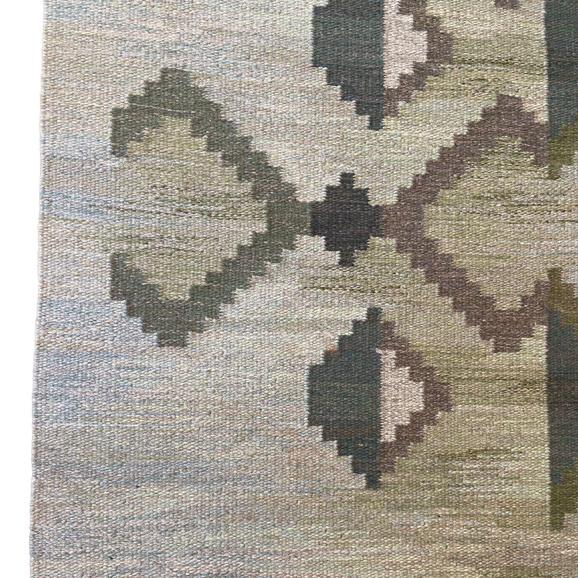 Hand-Woven Vintage Flatweave Rug by Judith Johansson  For Sale