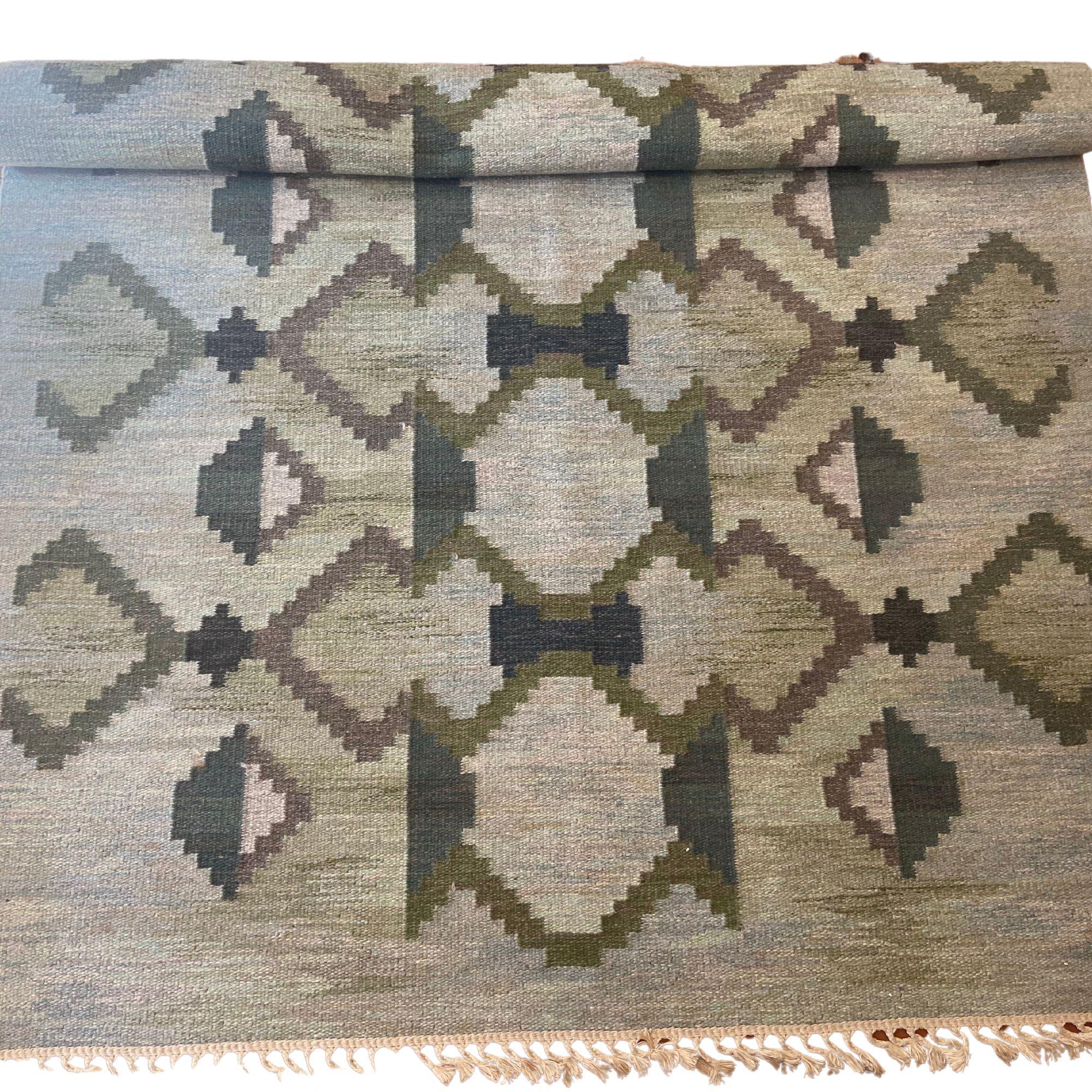Vintage Flatweave Rug by Judith Johansson  In Good Condition For Sale In Brooklyn, NY