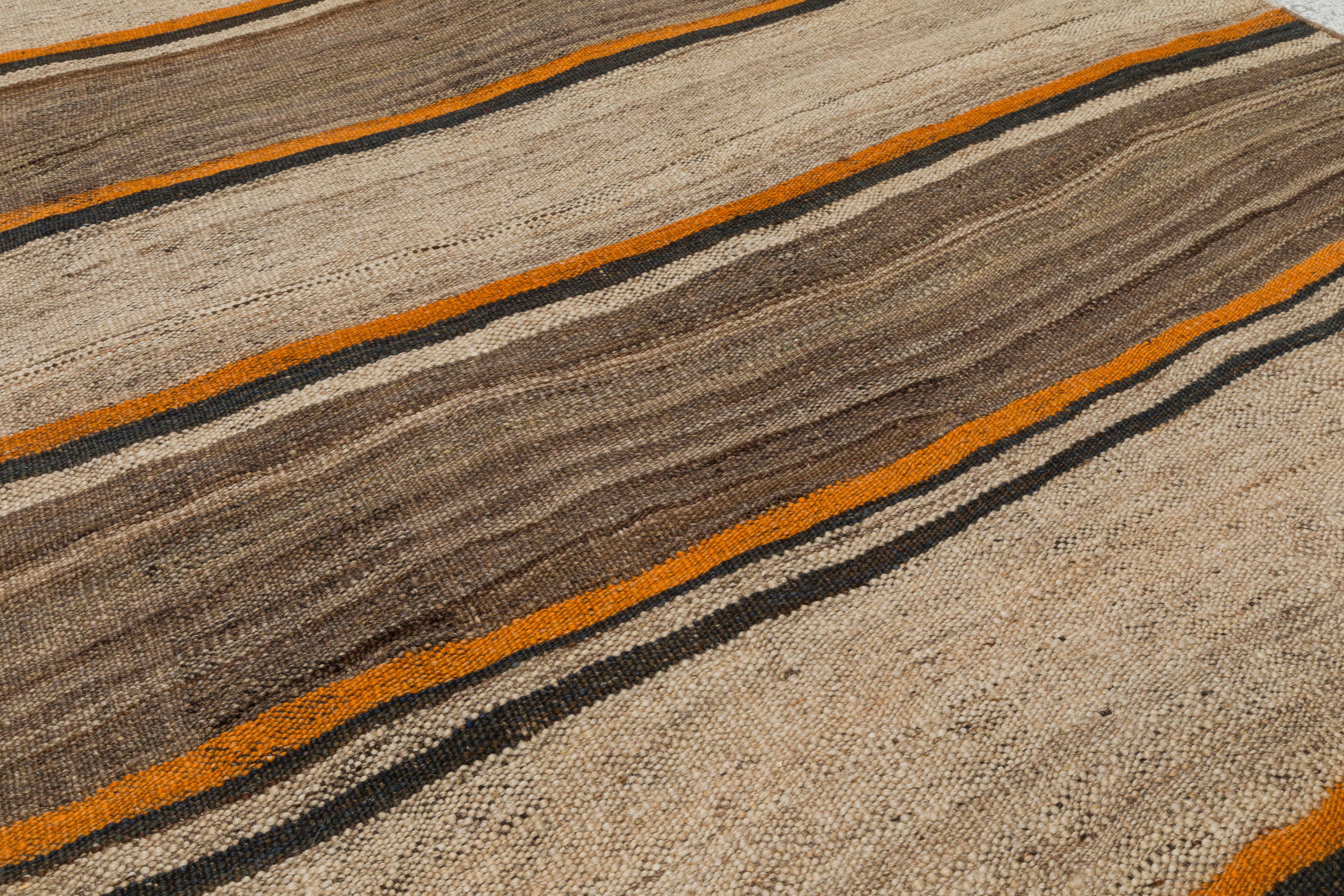 Kilim Vintage Flatweave Runner – Timeless Minimalist Craftsmanship For Sale