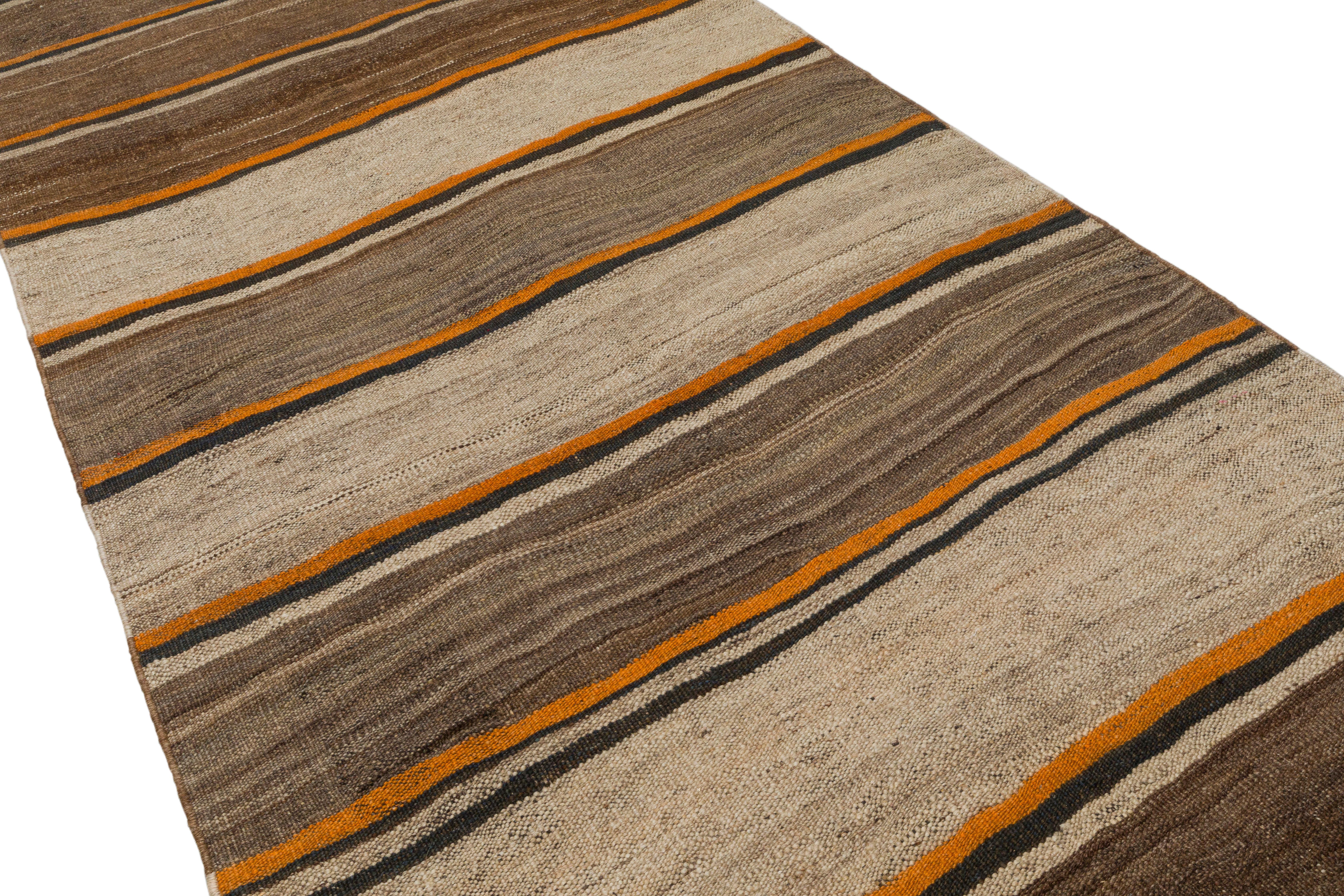 Persian Vintage Flatweave Runner – Timeless Minimalist Craftsmanship For Sale