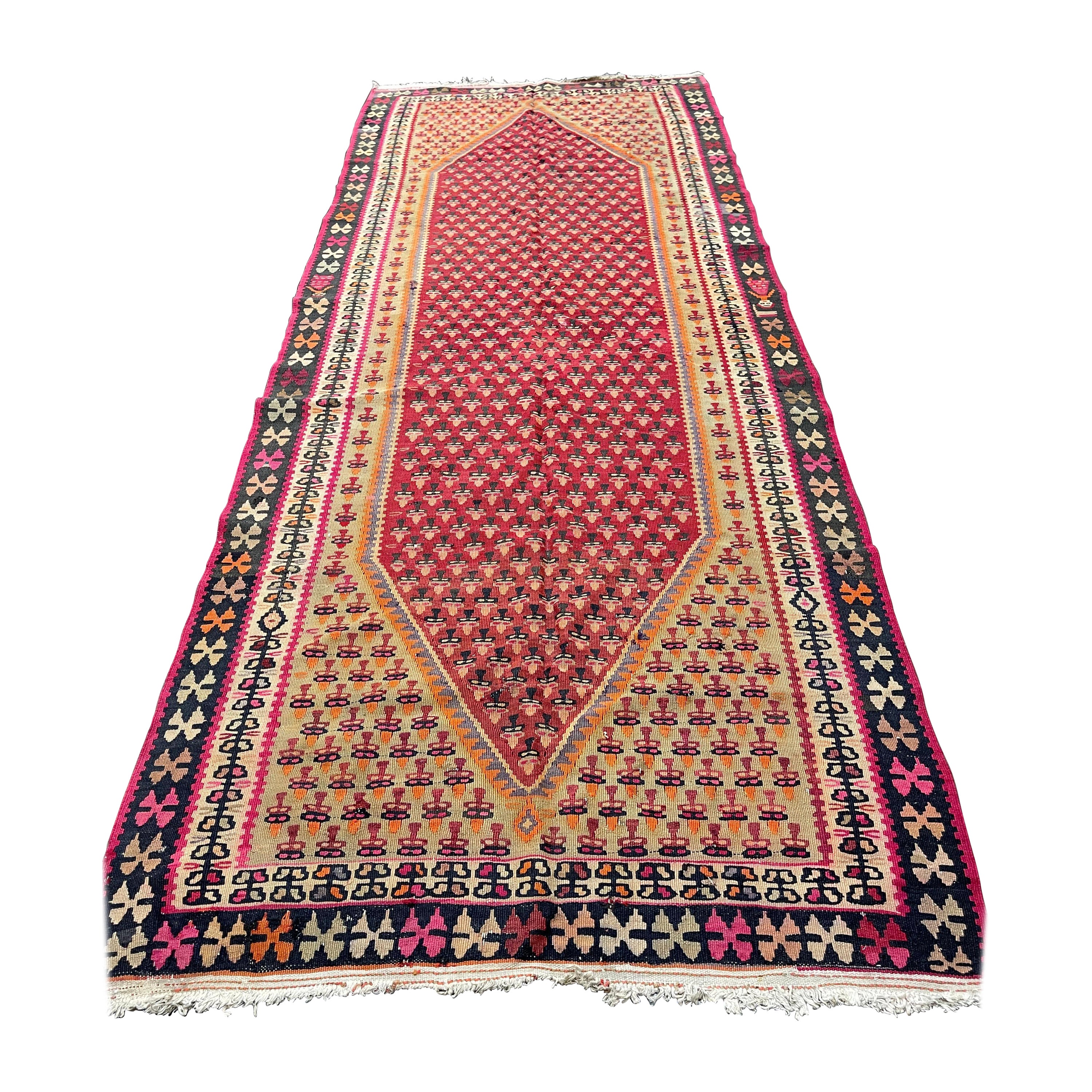 Türkischer Flachgewebe-Läufer im Vintage-Stil, um 1940 im Angebot