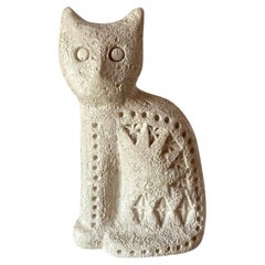 Retro Flavia Montelupo Rimini Unglazed Ceramic Cat Italy 