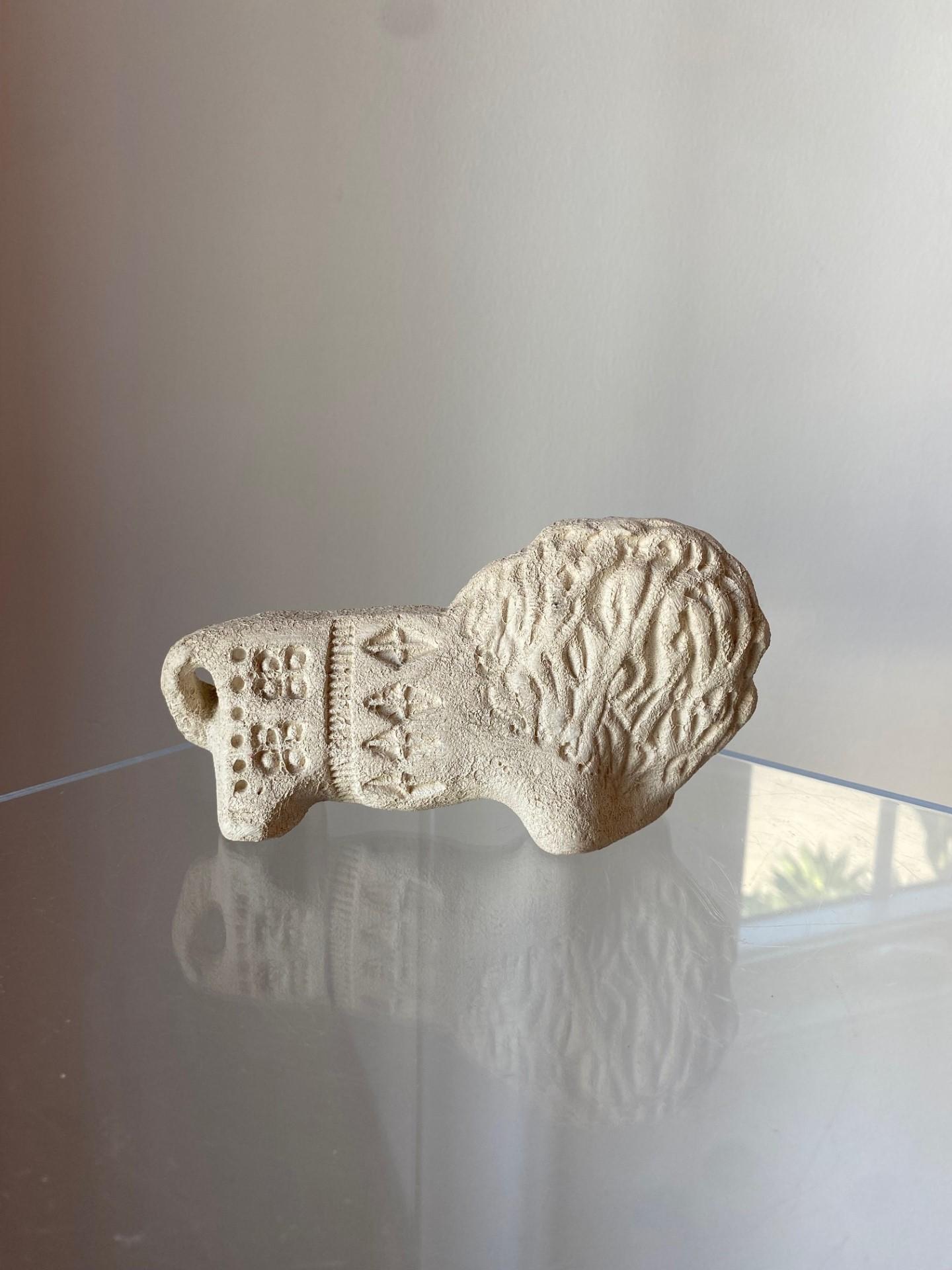 Mid-Century Modern Vintage Flavia Montelupo Rimini Unglazed Ceramic Lion Italy  For Sale
