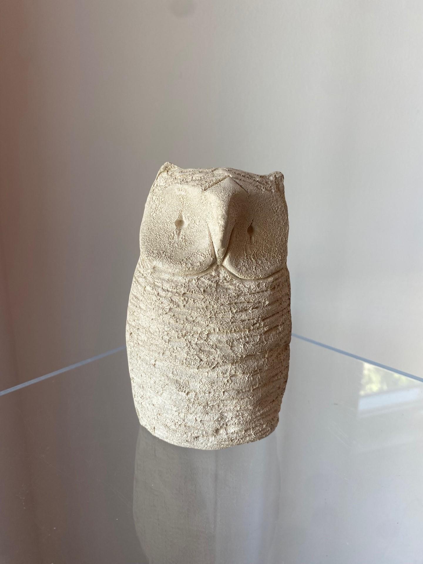 Mid-Century Modern Vintage Flavia Montelupo Rimini Unglazed Ceramic Owl Italy  For Sale