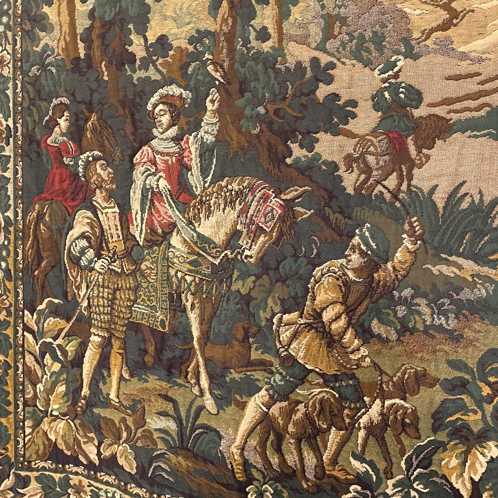 Vintage Flemish Wandteppich von Jagd-Szene 3