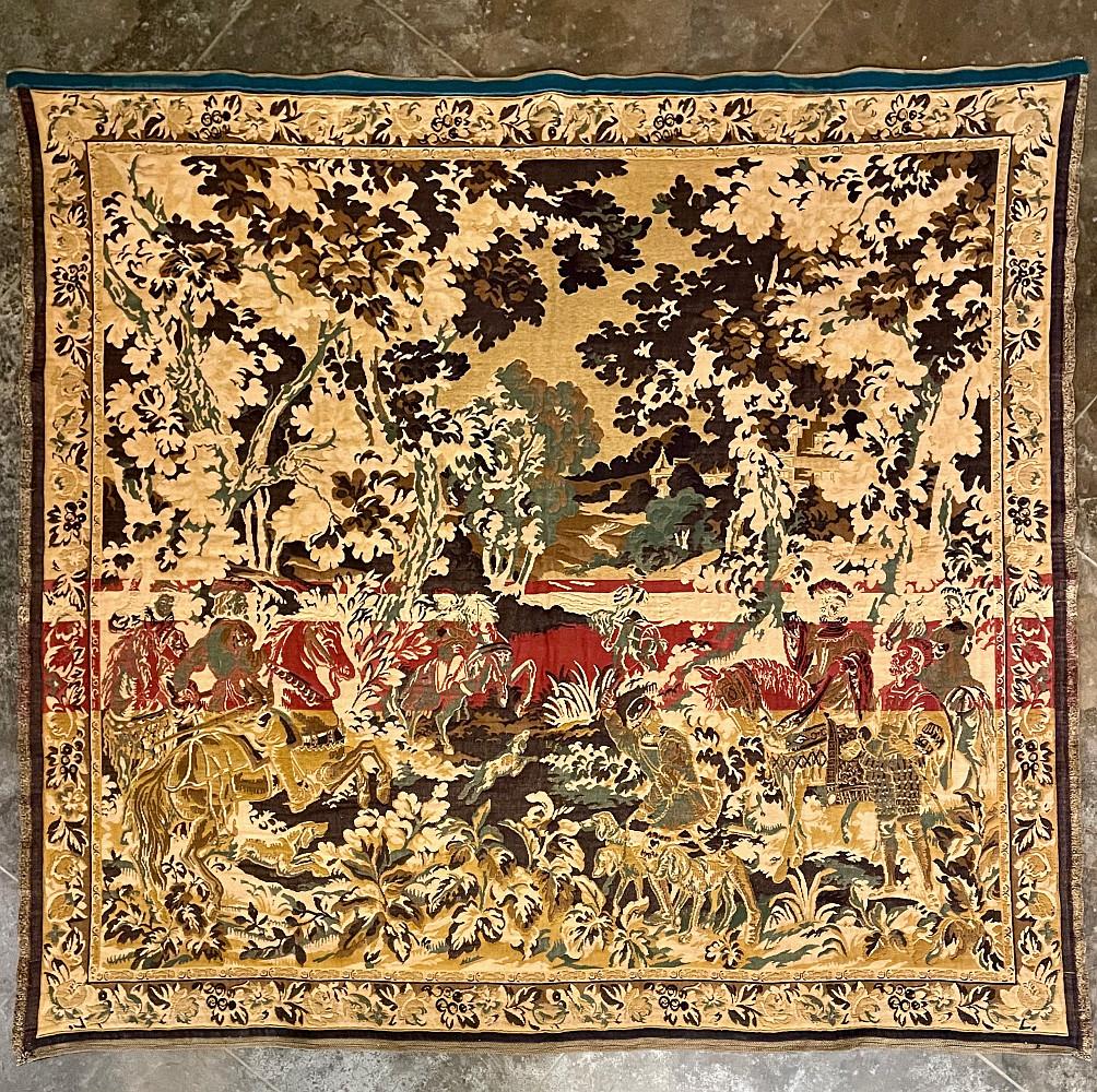 Vintage Flemish Wandteppich von Jagd-Szene 8