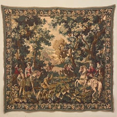 Arazzo fiammingo d'epoca con scena di caccia