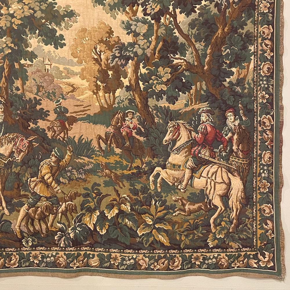 Vintage Flemish Wandteppich von Jagd-Szene (Wolle)