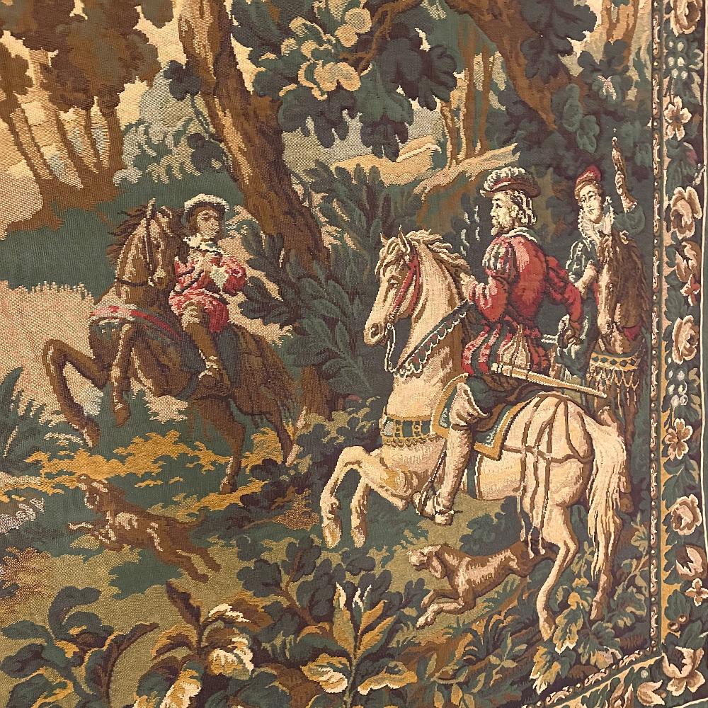 Vintage Flemish Wandteppich von Jagd-Szene 1