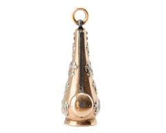 Vintage Fleur de Lis Rose Gold Cigar Cutter Fob