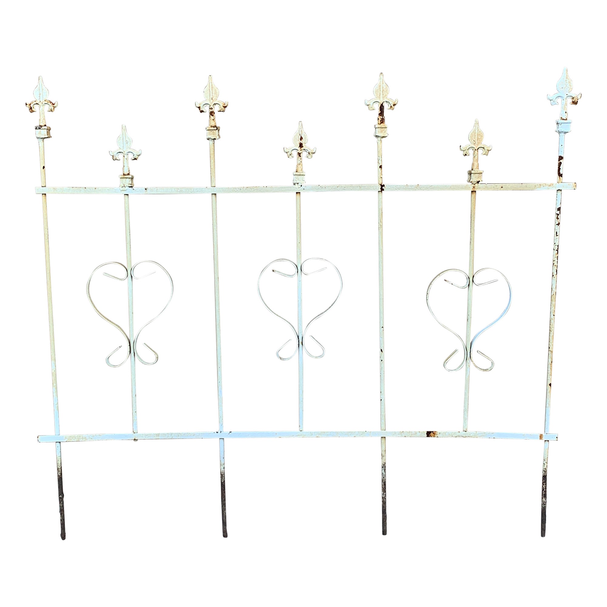 Vintage Fleur de Lis Wrought Iron Garden Trellis