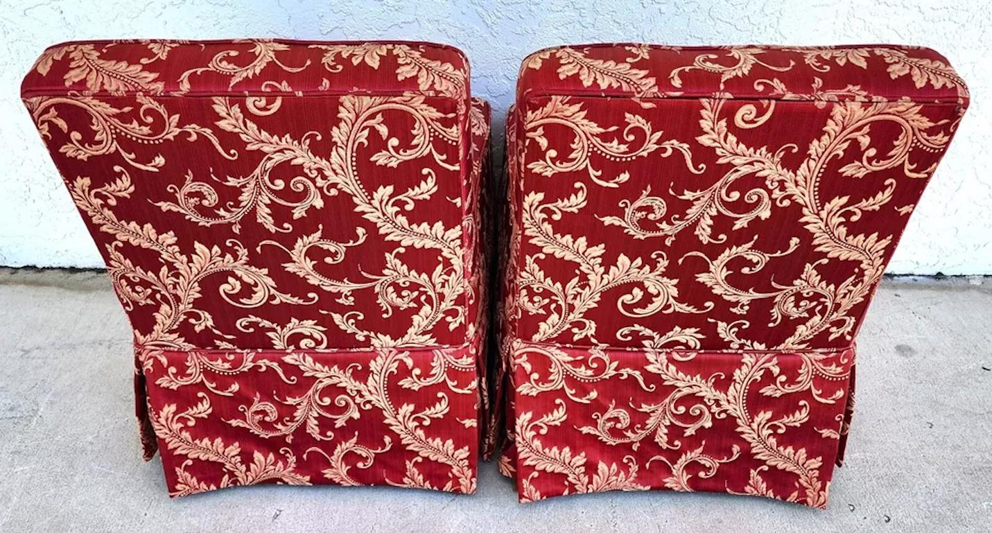 Cotone Coppia di sedie a pantofola Fleur De Lys d'epoca in vendita