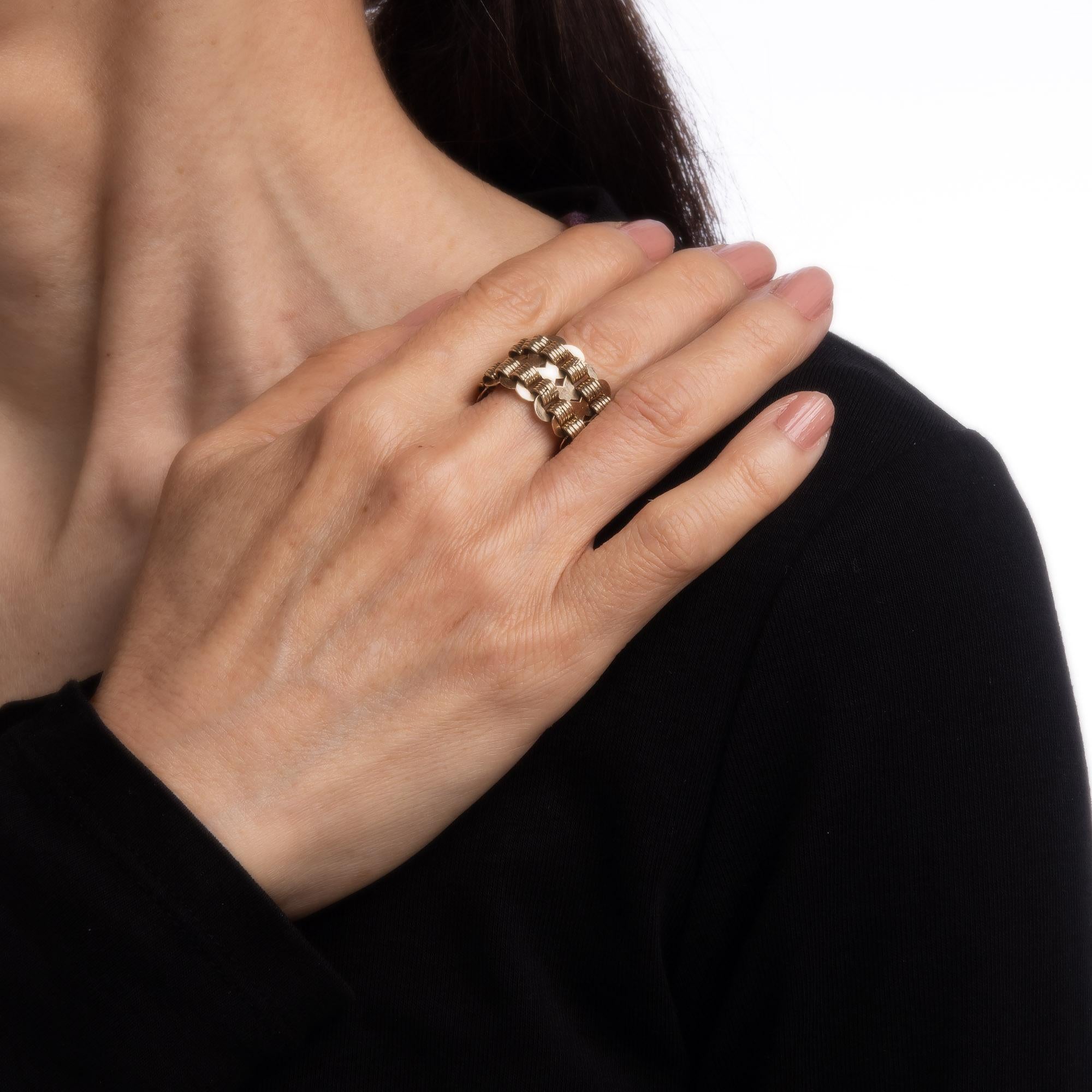 Flex breiter Ring 14k Gelbgold Kette Gliederschmuck Estate Jewelry im Zustand „Gut“ in Torrance, CA