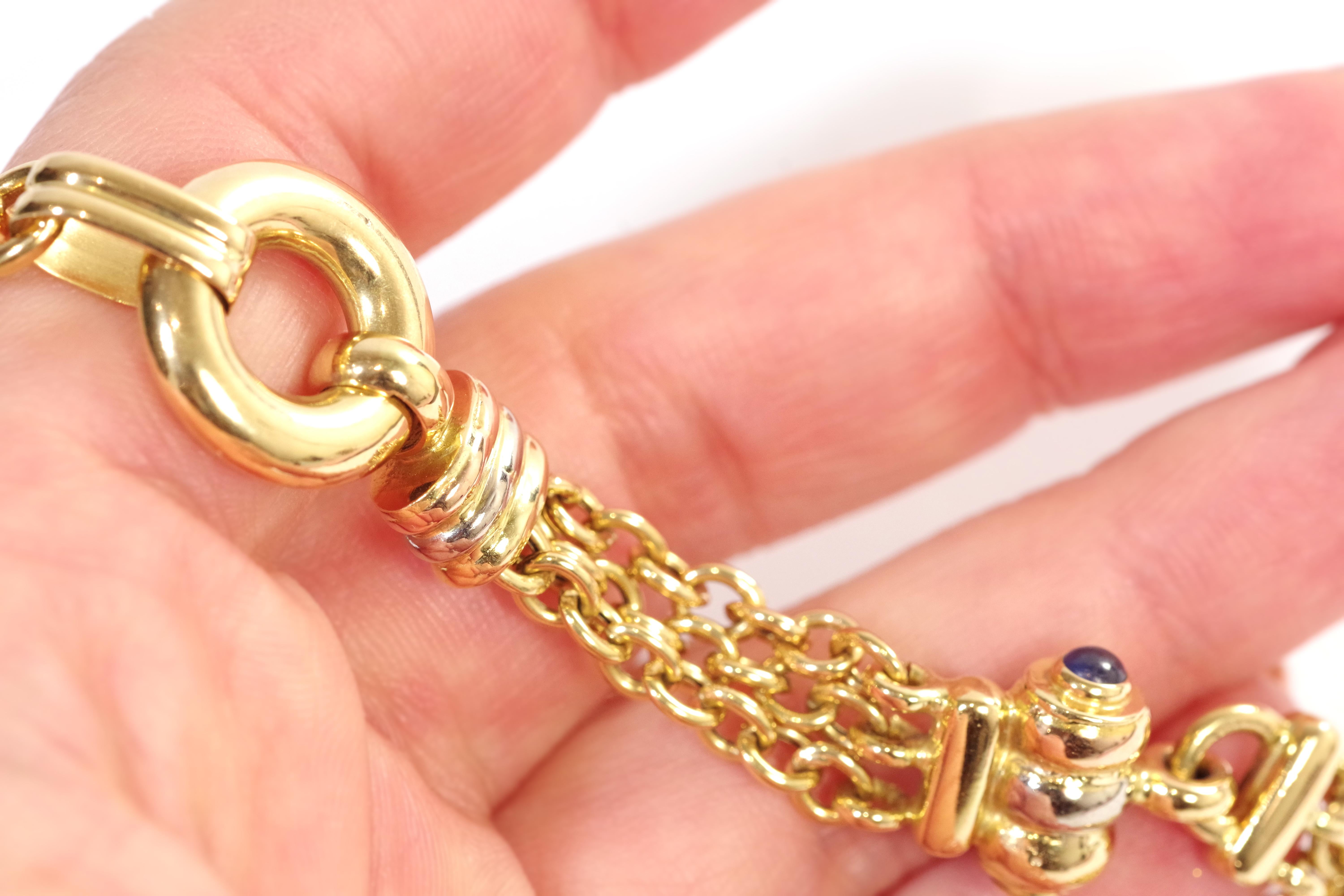 Vintage flexible bracelet in 18 karat yellow gold In Fair Condition For Sale In PARIS, FR