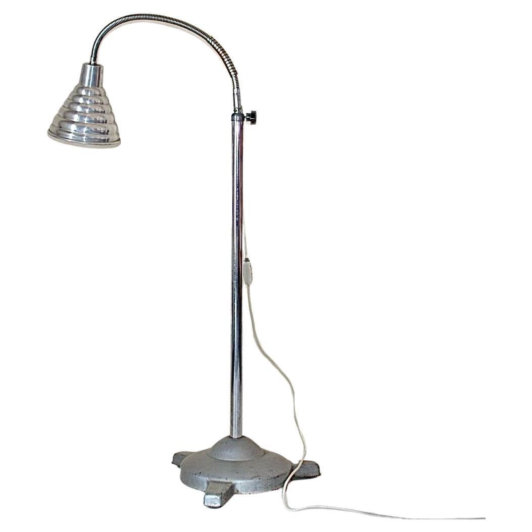 Italian Mid Century Modern Industrial Chromed and Steel Flexible Floor Lamp, Italy 1960s For Sale