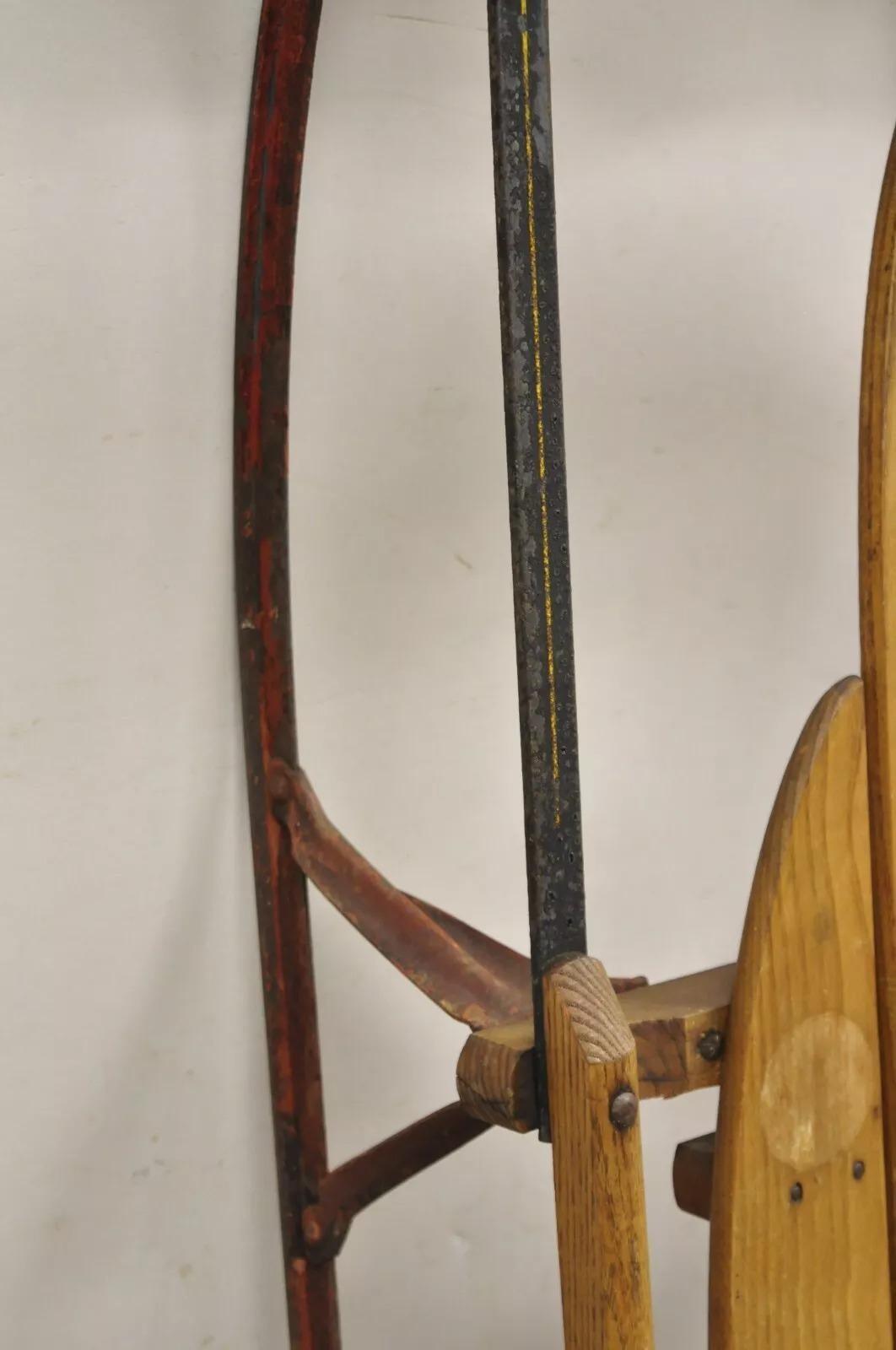 Vintage Flexible Flyer Airline Racer No 60 Wooden Sled Planet Jr USA For Sale 2