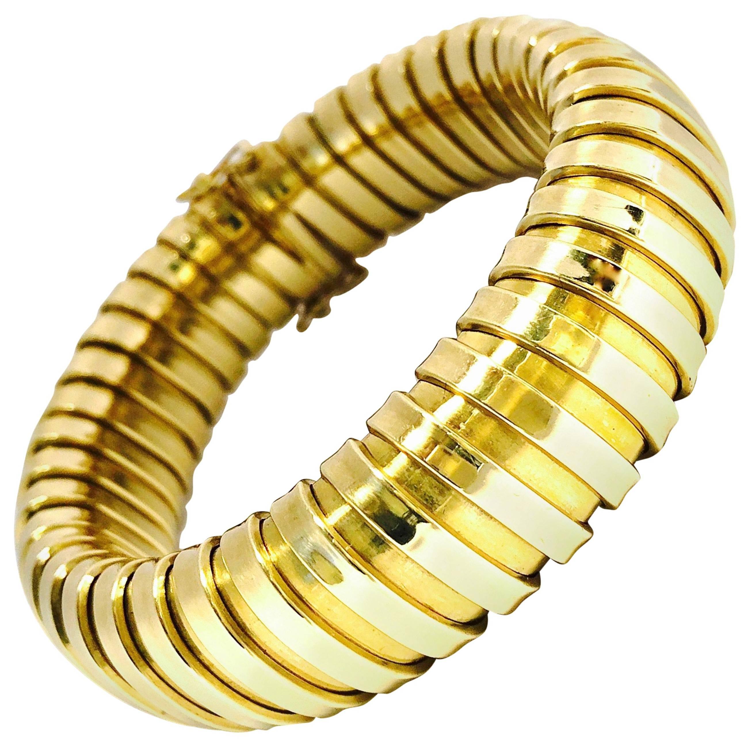Vintage Flexible Italian Gold Bracelet