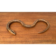 Vintage Flexible Wooden Snake Sculpture, 1970s