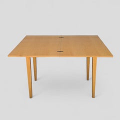 Vintage Flip Top Dining Table Expandable, Unique Made in Romania, Beech Wood