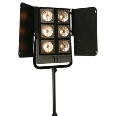 Vintage Floodlight Film Theater Metal Tripod Spotlight
