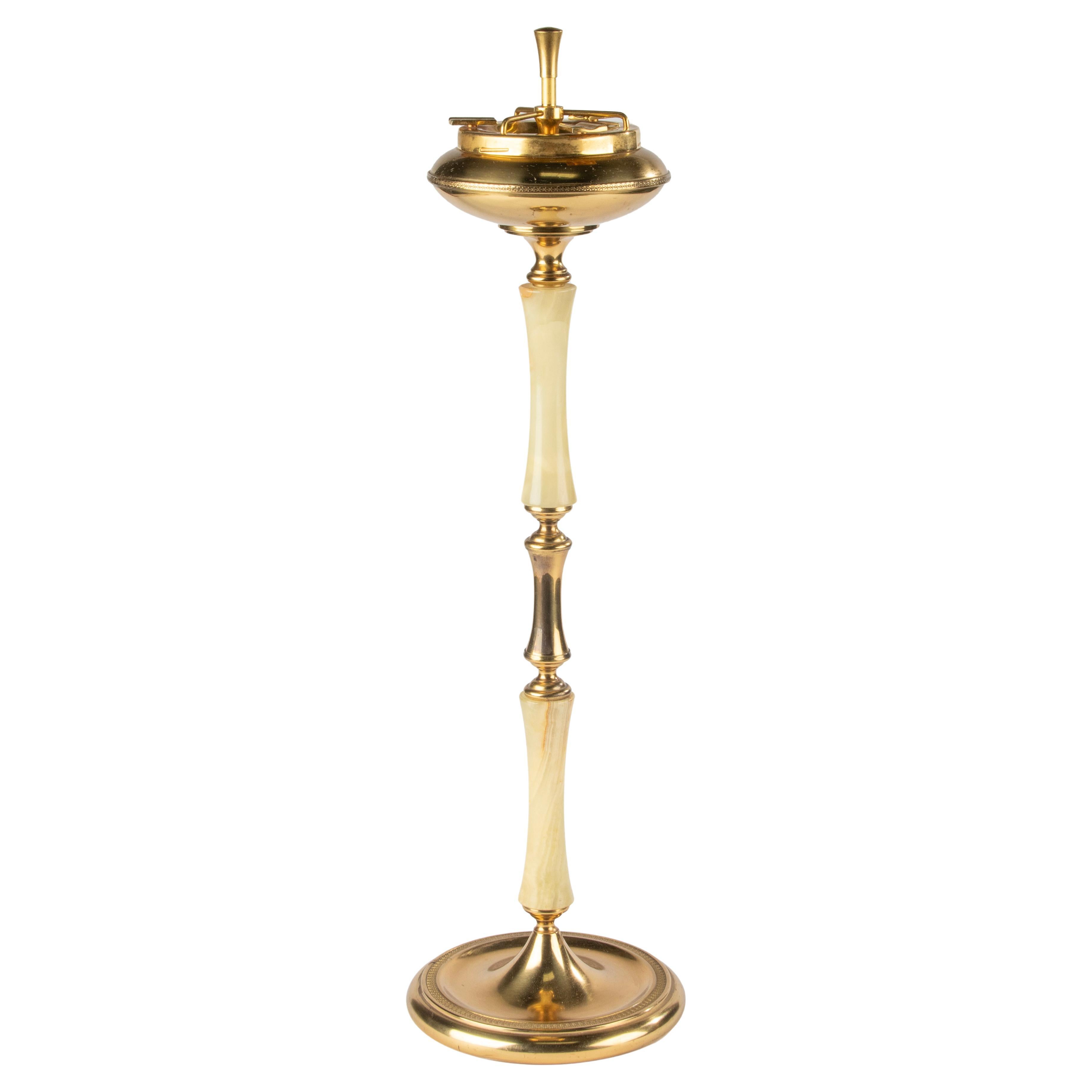 Vintage Floor Ashtray Stand - Hollywood Regency Style - Bass and Onyx