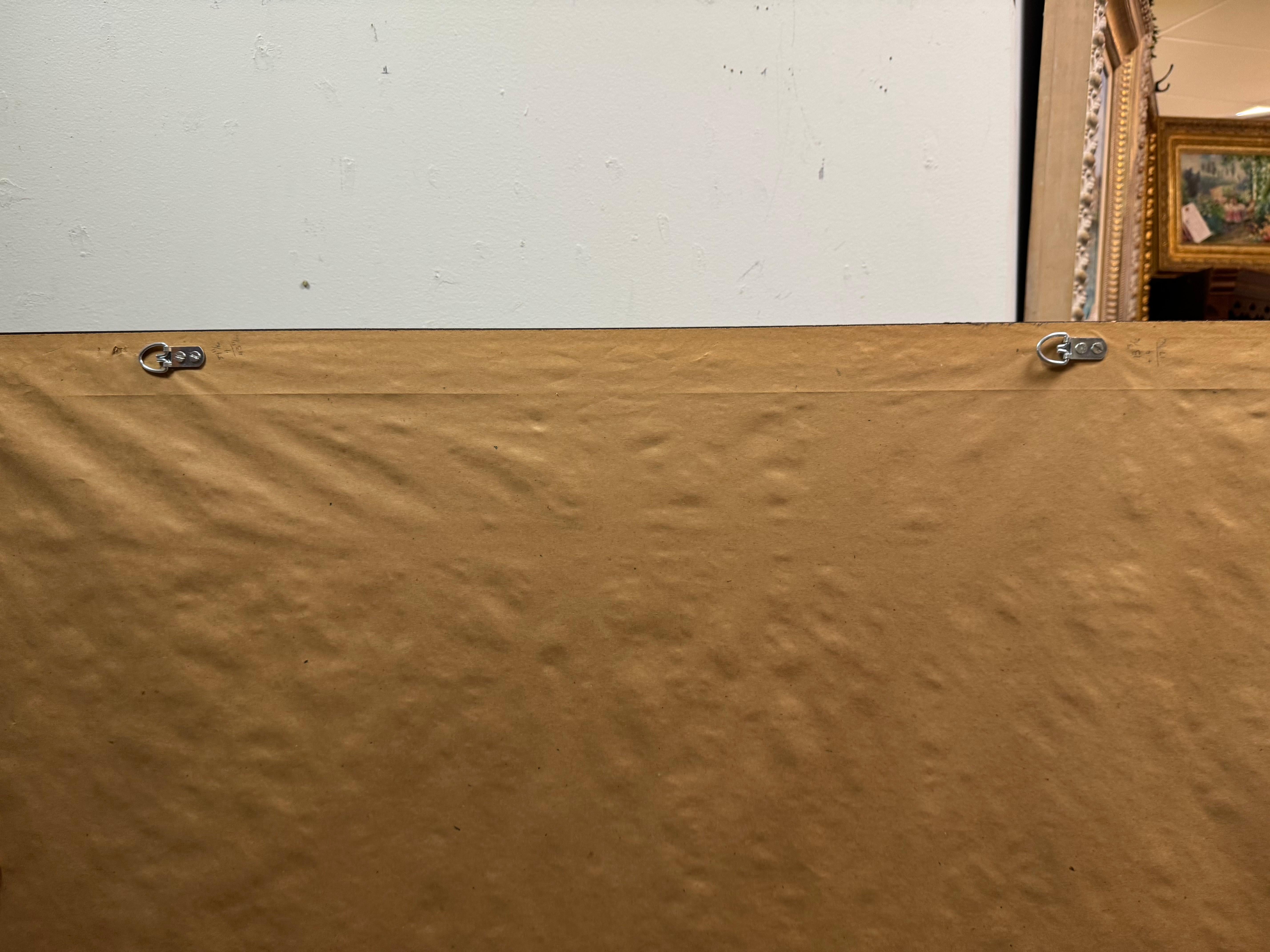 Espejo de suelo vintage extragrande con marco sencillo de madera lisa marrón siglo XX en venta