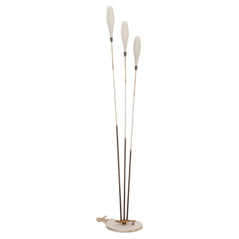 Vintage Floor Lamp 1950s Marble and Glass Design Stilnovo For Sale at ...