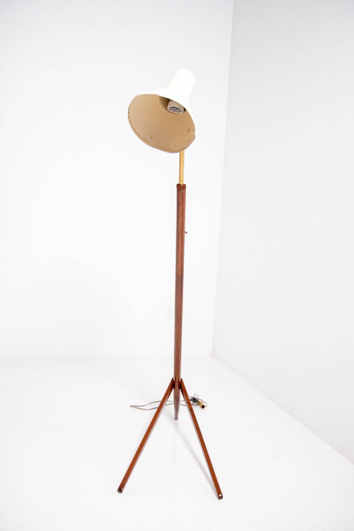 Aluminum Vintage Floor Lamp Attributed to Franco Albini, 1950s For Sale
