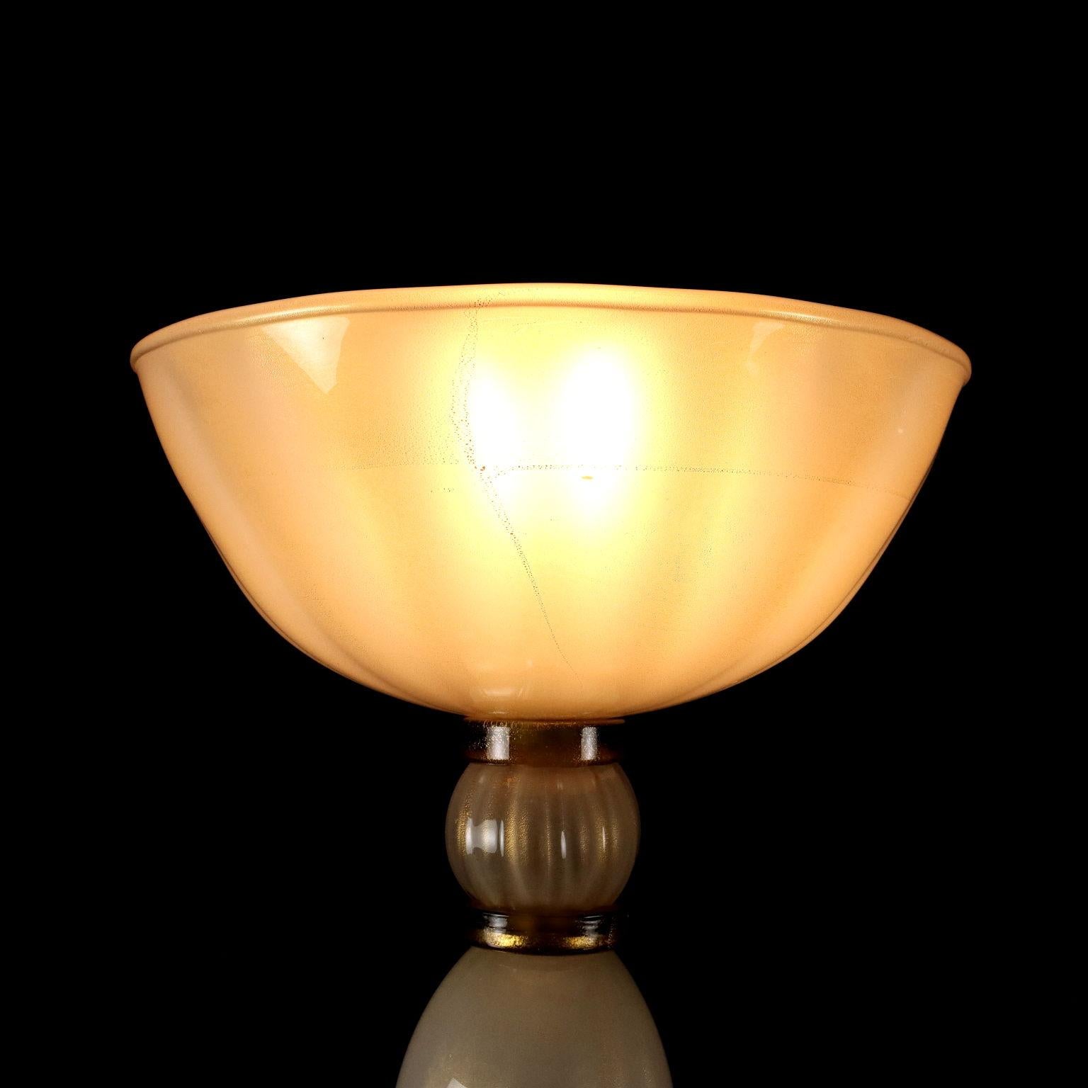 Italian Vintage Floor Lamp Brass Glass, Italy, 1970s-1980s