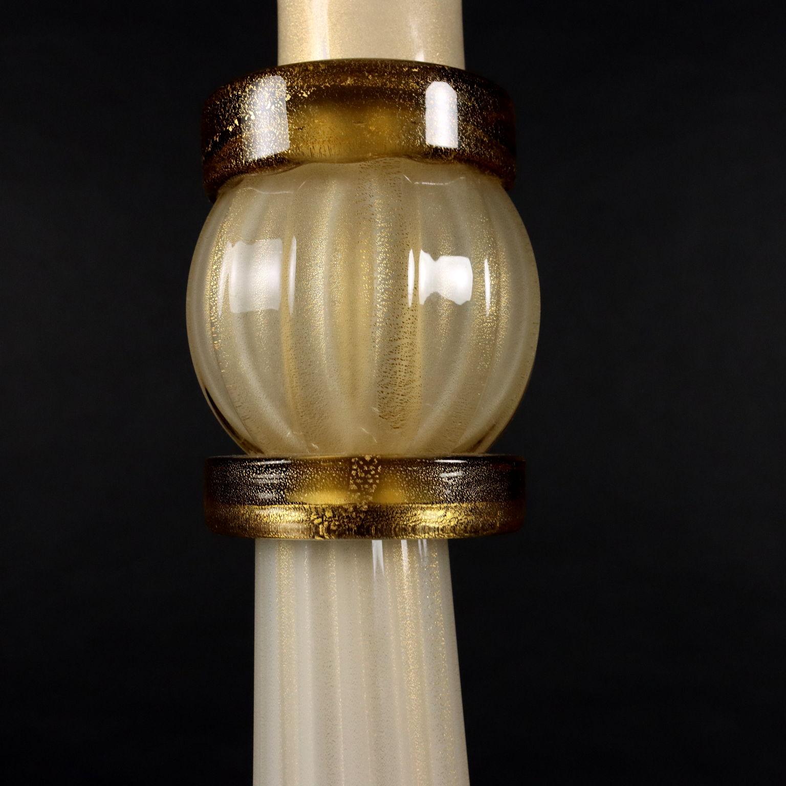 Vintage Floor Lamp Brass Glass, Italy, 1970s-1980s 1
