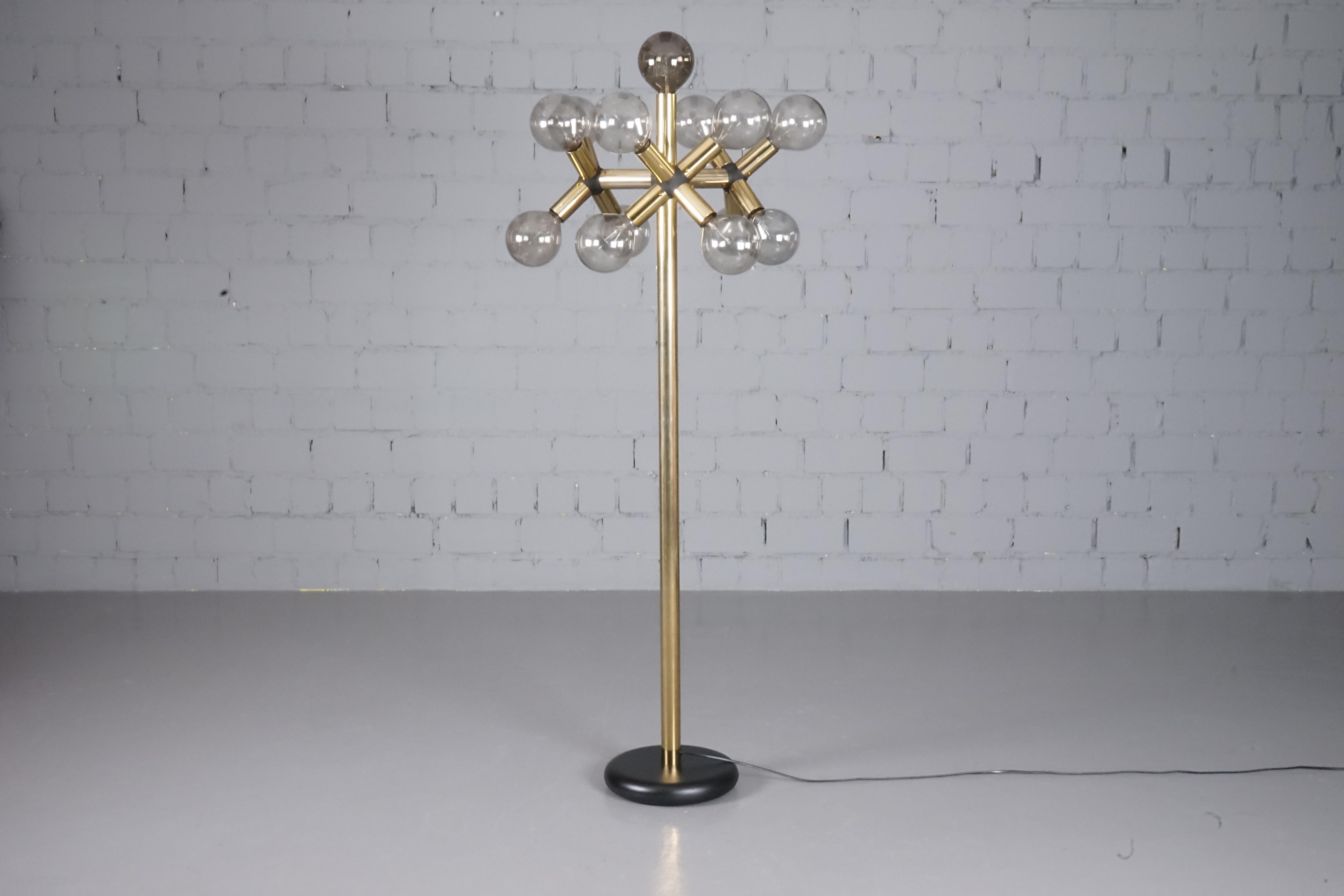 RAR Floor Lamp by Trix & Robert Haussmann for Swiss Lamps International made in brass. 
