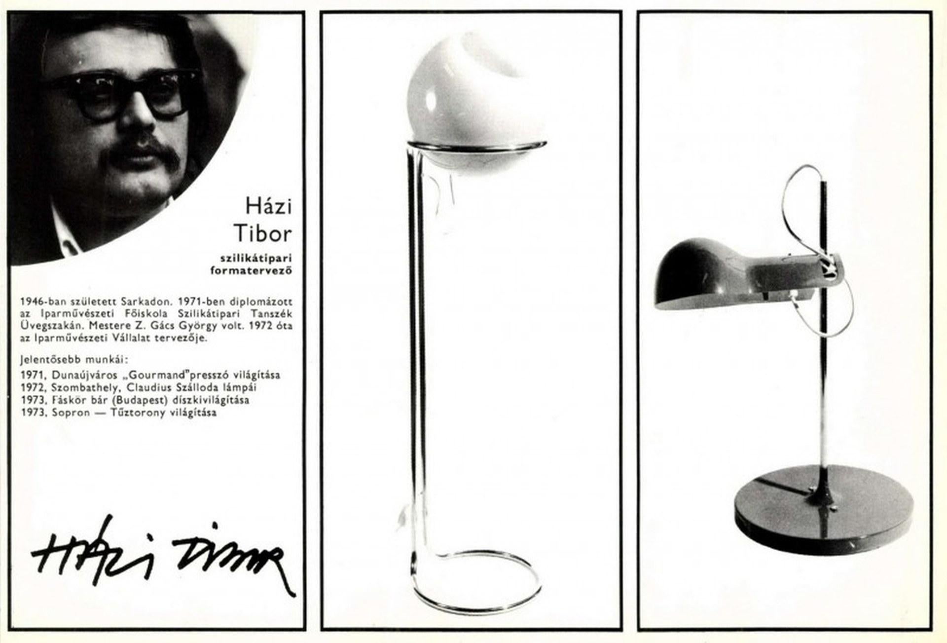 glass floor lamp by tibor hazi hungary 1973