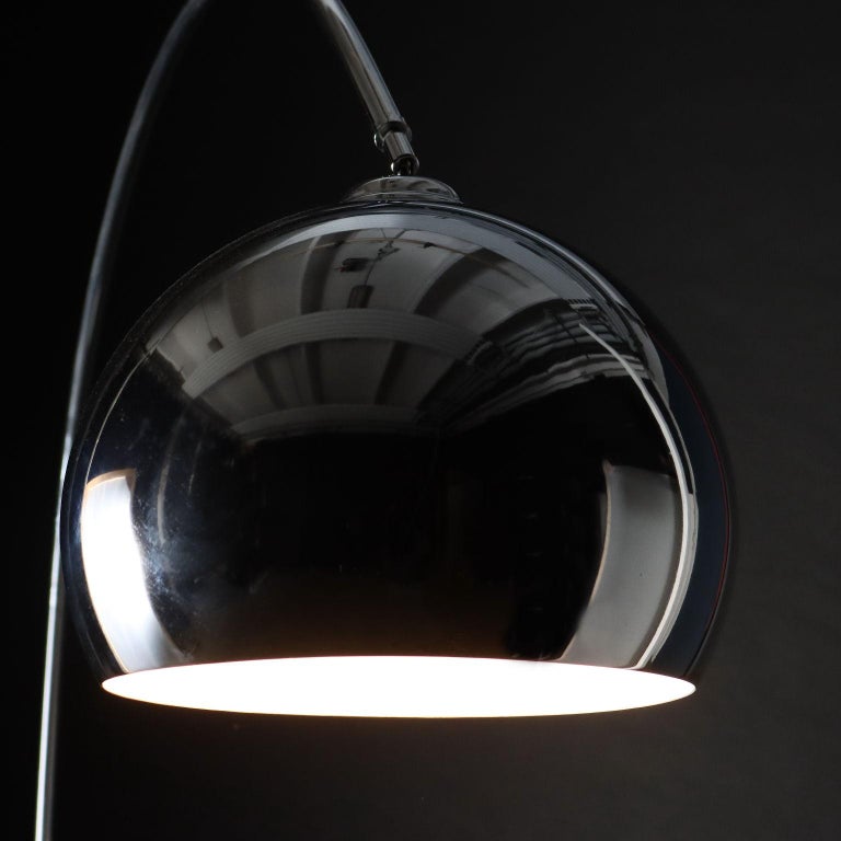 Vintage Floor Lamp Chromed Metal Italy 1970s Lighting For Sale at 1stDibs