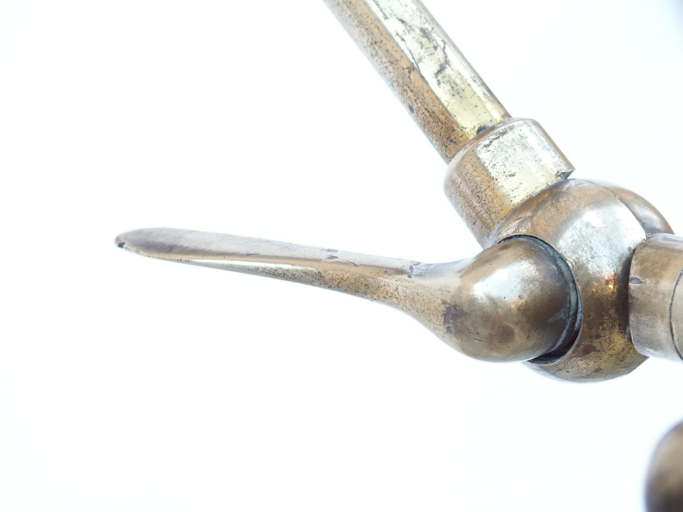 Dreiarmige Vintage-Stehlampe aus Alluminiummarmor von Stilnovo, 1950 im Angebot 9