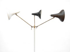 Vintage Floor Lamp Three Arms Alluminium Marble by Stilnovo, 1950