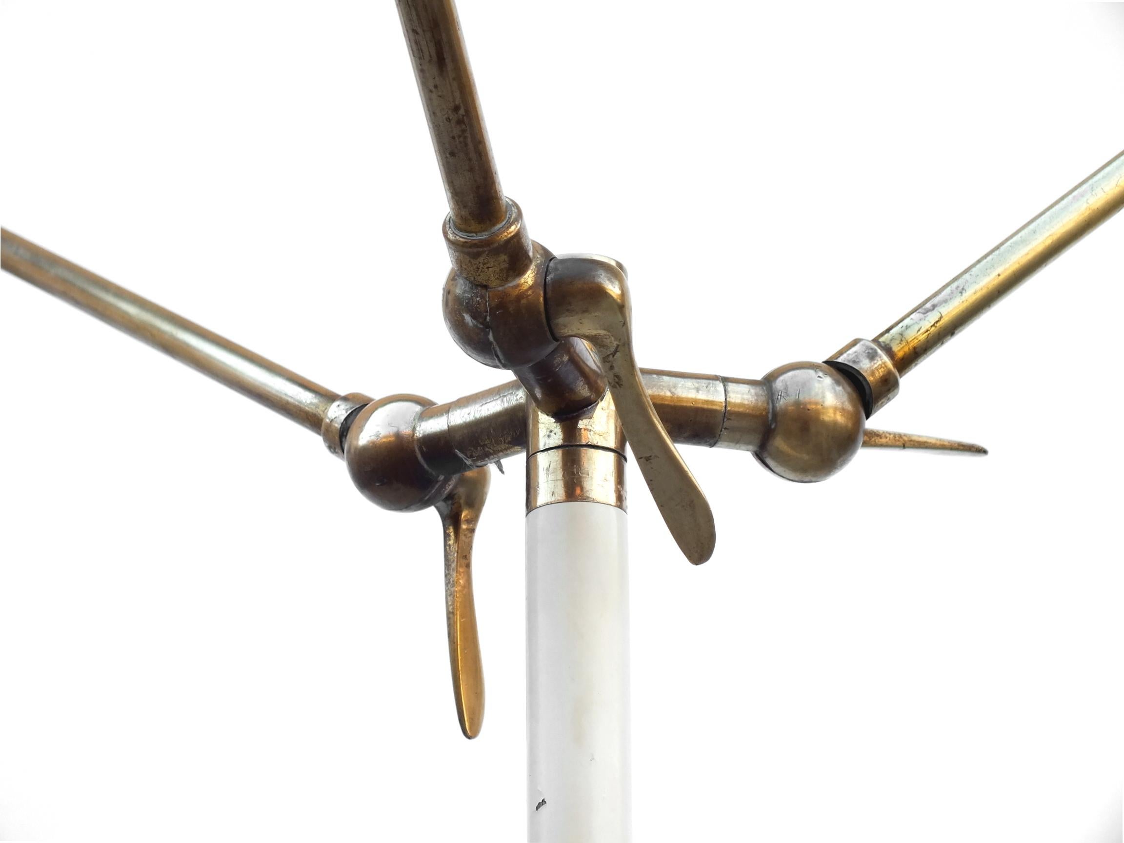 Dreiarmige Vintage-Stehlampe aus Alluminiummarmor von Stilnovo, 1950 (Moderne der Mitte des Jahrhunderts) im Angebot