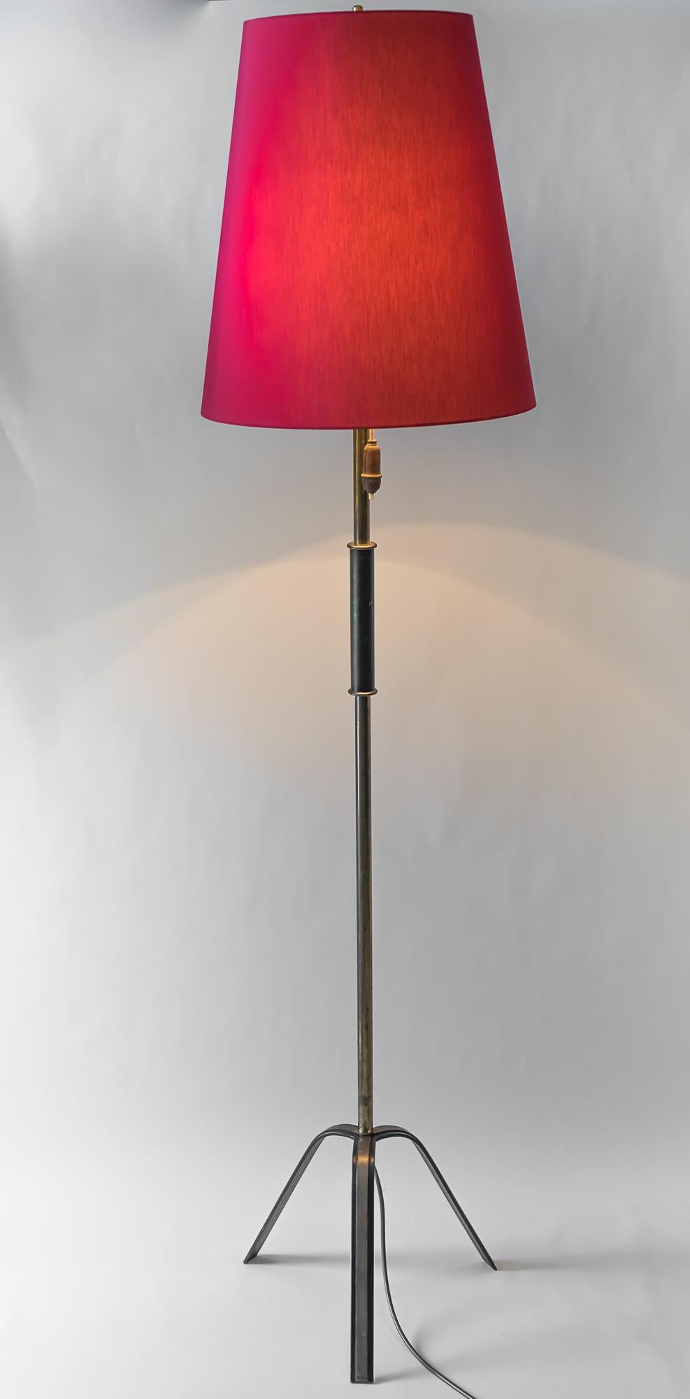 Vintage floor lamp, Vienna, circa 1950s
Original condition
The shade is replaced (New)
The lampshades have been renewed as well based on the original dimensions.