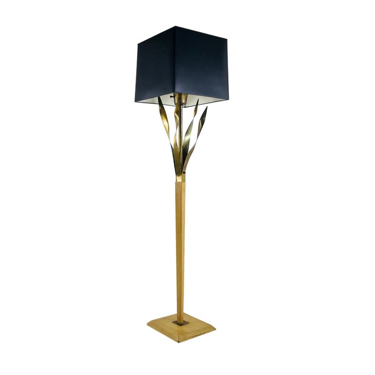 Vintage Floor Lamp With Brass Fronds For Sale At 1stdibs