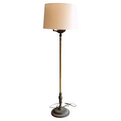 Vintage Floor Lamp with Cast Iron Base and Brass