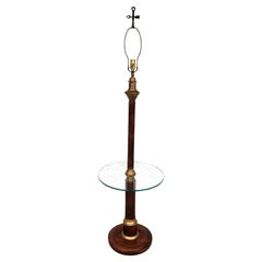 Lampada da terra vintage con tavolo in vetro