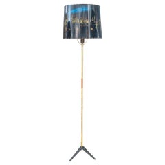 Vintage floor lamp with new york motiv shade around 1950s ( shade is damaged )