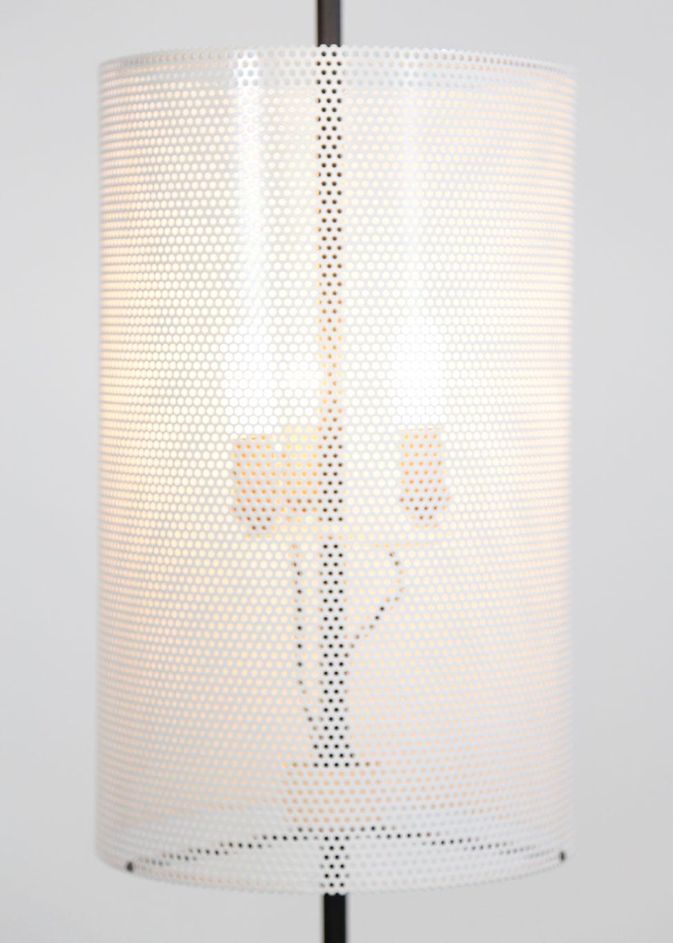 Mid-Century Modern Vintage Floor Lamp with Perforated Metal Shade, 1960s