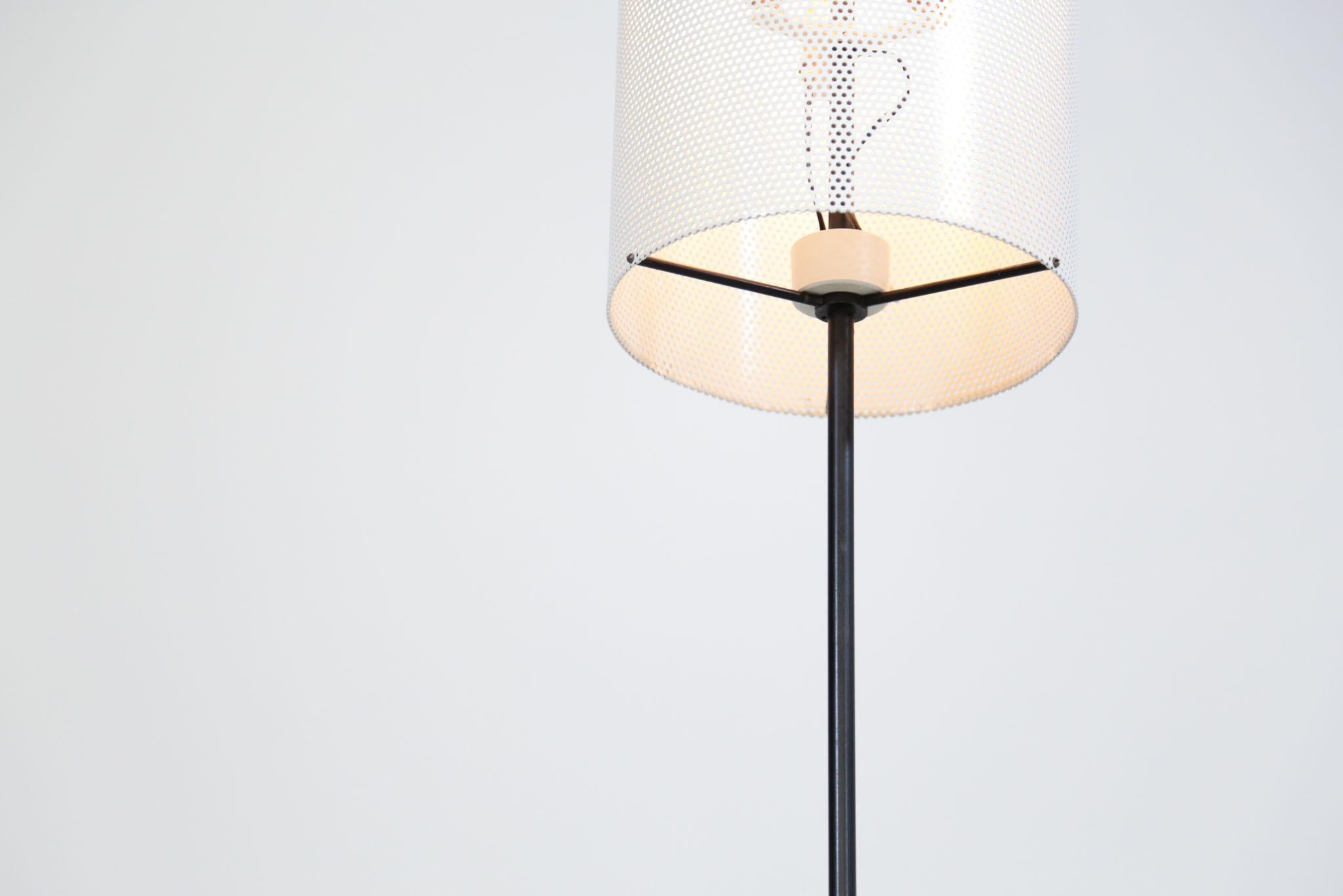 20th Century Vintage Floor Lamp with Perforated Metal Shade, 1960s