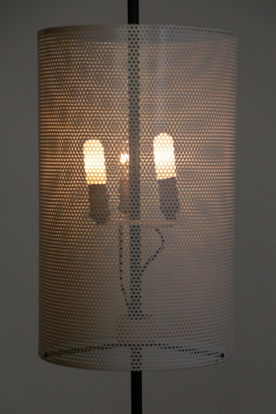 Vintage Floor Lamp with Perforated Metal Shade, 1960s 1