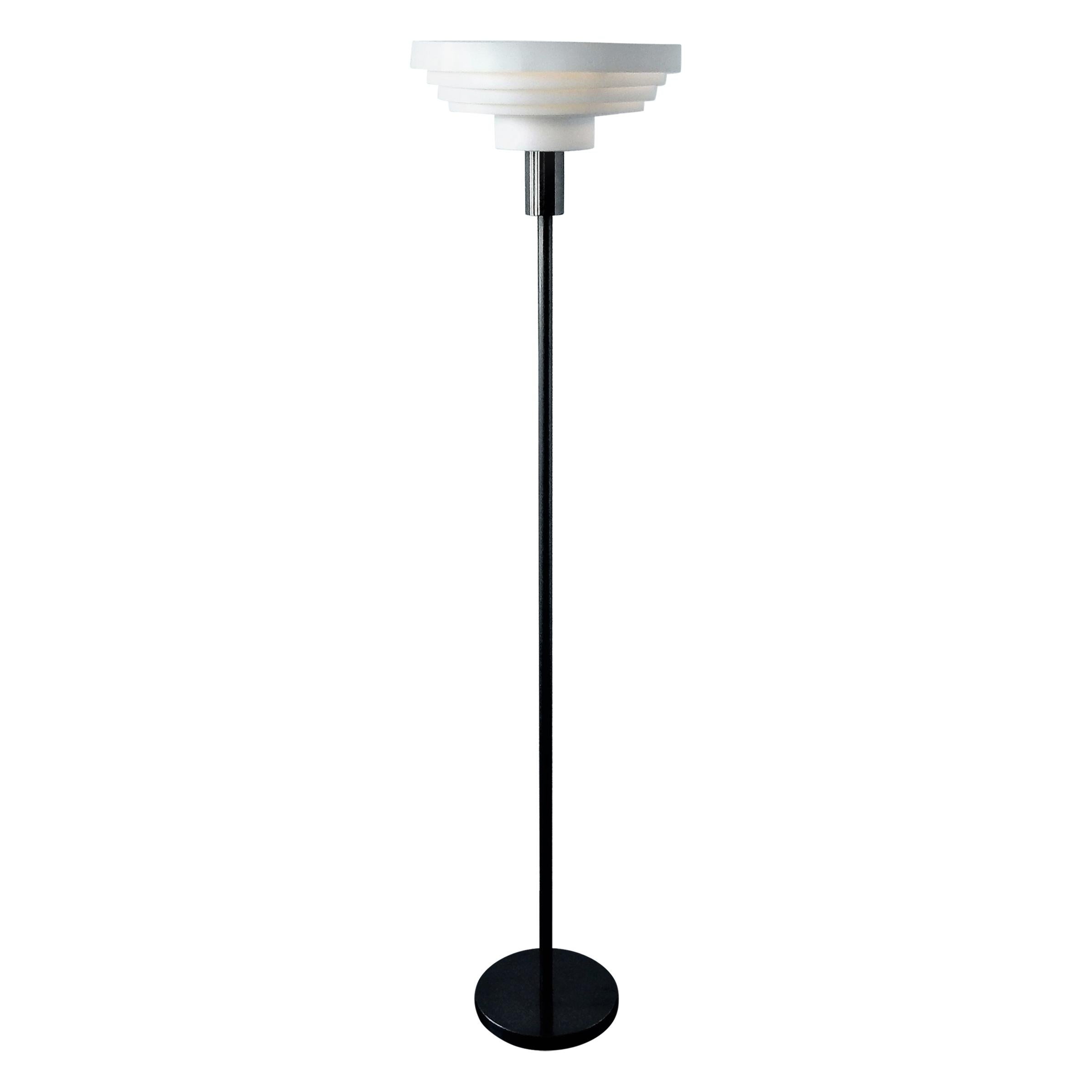 Vintage Floor Lamp with Ringed Shade, 1970s