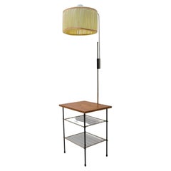 Lampada da terra vintage con vano portaoggetti, anni '70, Cecoslovacchia