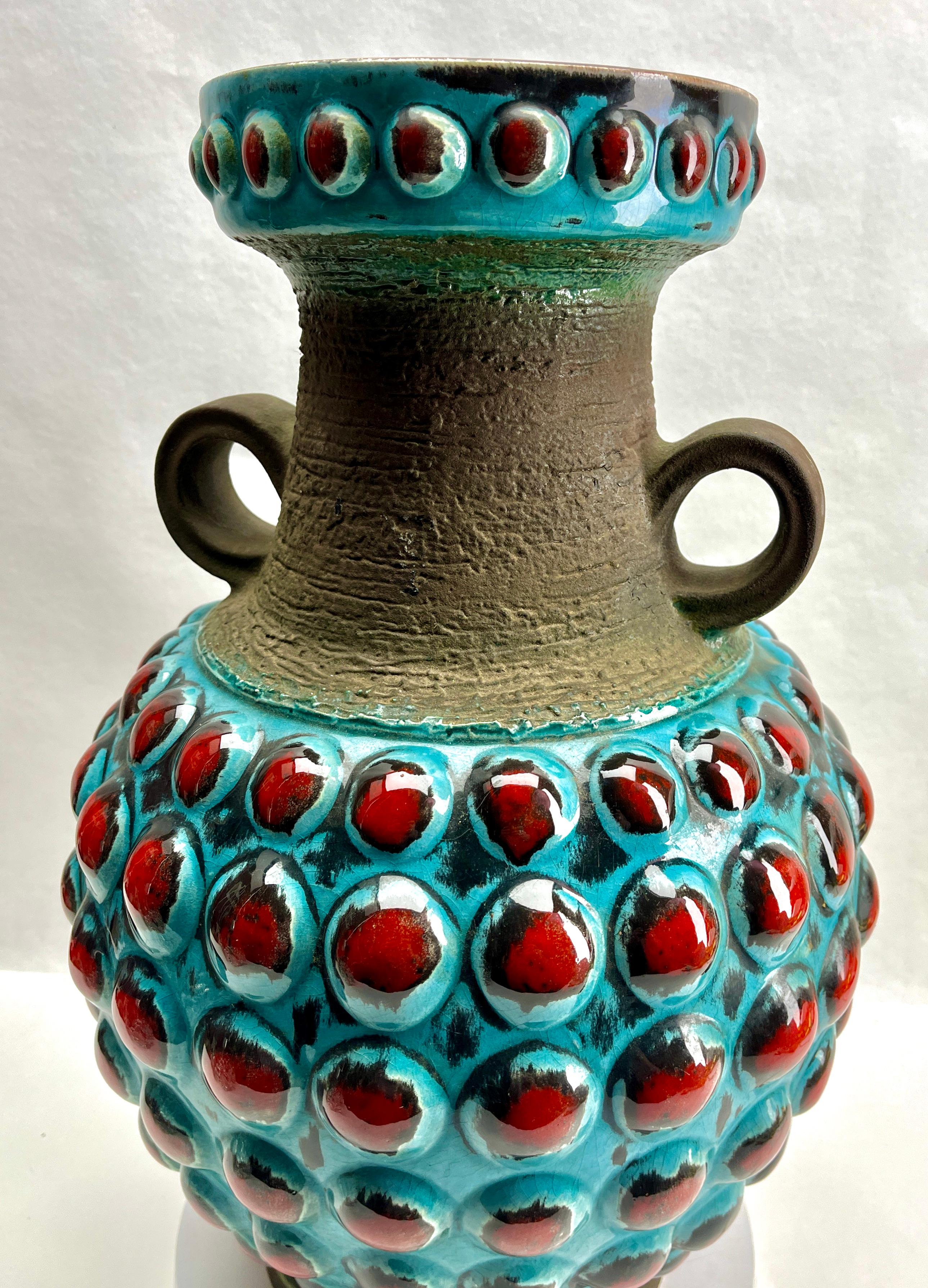 Vintage Floor Vase Marked W Germany 65-45 Bay Ceramic Excellent Condition For Sale 1